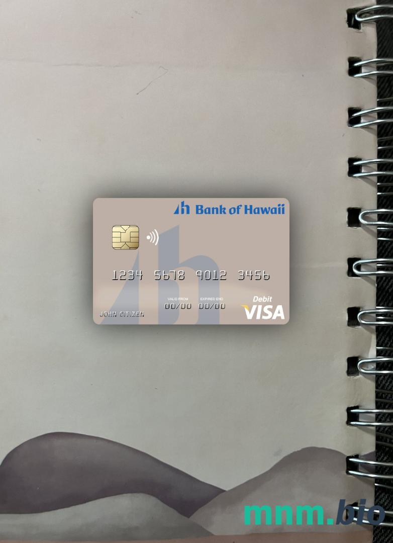 Samoa bank of Hawaii visa obciążyć card wygląd fotograficzny skan PSD + zdjęcie